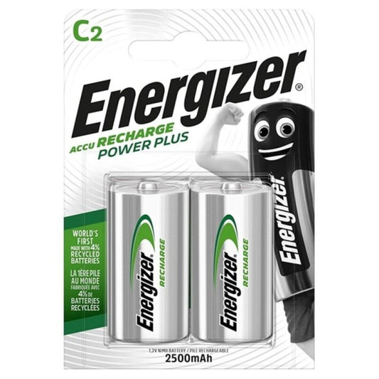 Batterie ricaricabili ENERGIZER Power Plus HR14 C da 2500mAh, 2 pezzi, per dispositivi ad alta energia