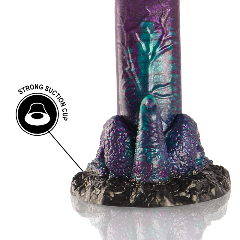 Dildo doppio EPIC Basilisco Doppio Piacere, piccolo, in silicone con dettagli realistici e design ergonomico.