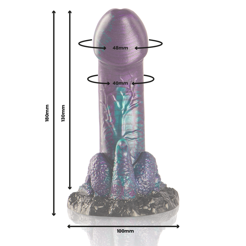 Dildo doppio EPIC Basilisco Doppio Piacere di piccola taglia, con dettagli realistici e design ergonomico, per piacere intimo.