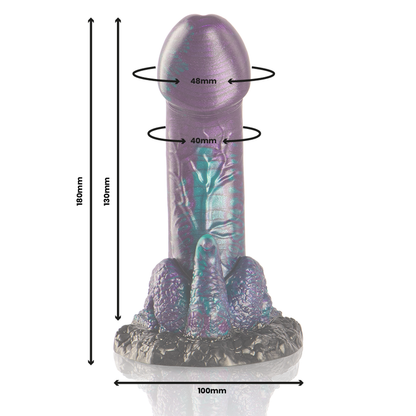 Dildo doppio EPIC Basilisco Doppio Piacere di piccola taglia, con dettagli realistici e design ergonomico, per piacere intimo.