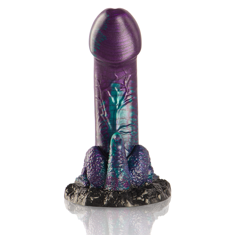 Dildo doppio EPIC Basilisco Doppio Piacere, piccolo, in silicone, con dettagli realistici, ideale per stimolazione duale.