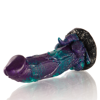 Dildo doppio EPIC Basilisco Doppio Piacere Scamuto grande taglia, dettagli realistici e design anatomico in immagine.