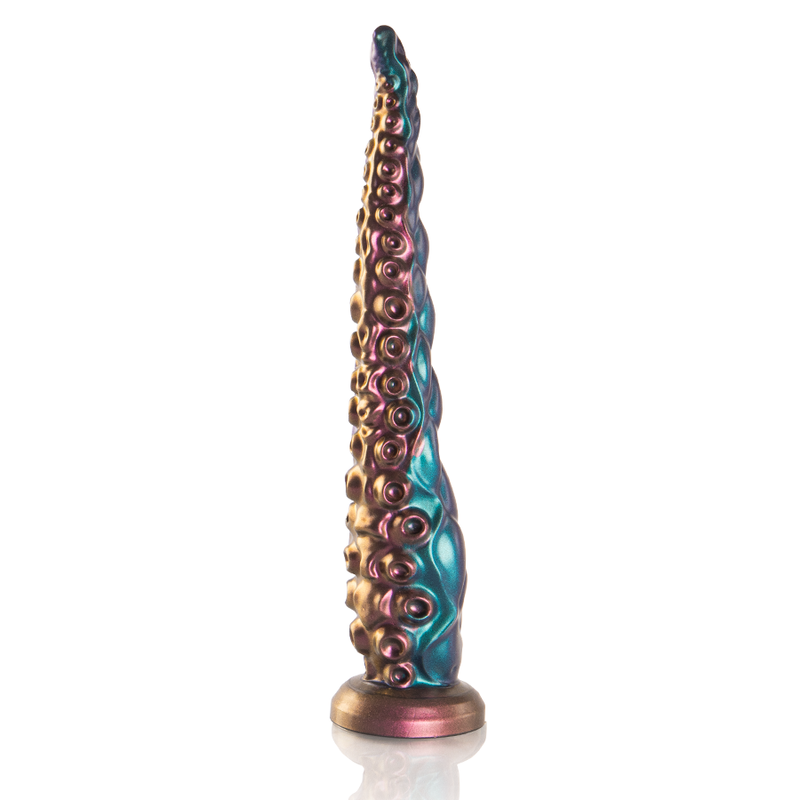 Dildo EPIC con tasto di colore rosso, design con tentacolo e grandi dimensioni, realizzato in materiale di alta qualità.