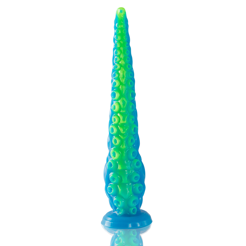 Dildo fluorescente EPIC con tentacoli sottili di Scylla, grande dimensione, colore brillante, dettagli testurizzati e forma realistica