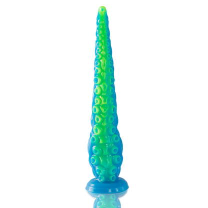 Dildo fluorescente EPIC con tentacoli sottili di Scylla, grande dimensione, colore brillante, dettagli testurizzati e forma realistica