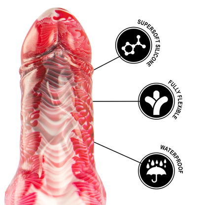 Dildo EPIC Helios con calore ed estasi dei testicoli, dettagli realistici, superficie liscia e design ergonomico.