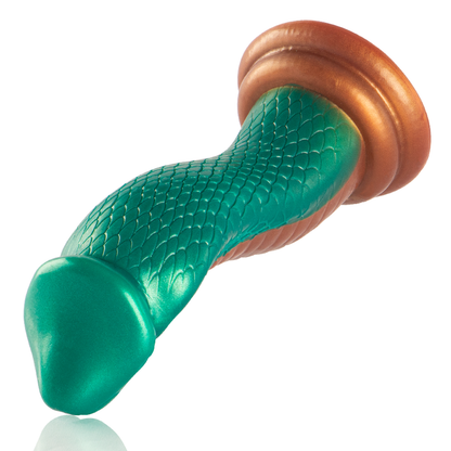 Dildo EPIC Pitone Cobra Verde in silicone con dettagli realistici e forma avvolgente, ideale per stimolazione intensa.