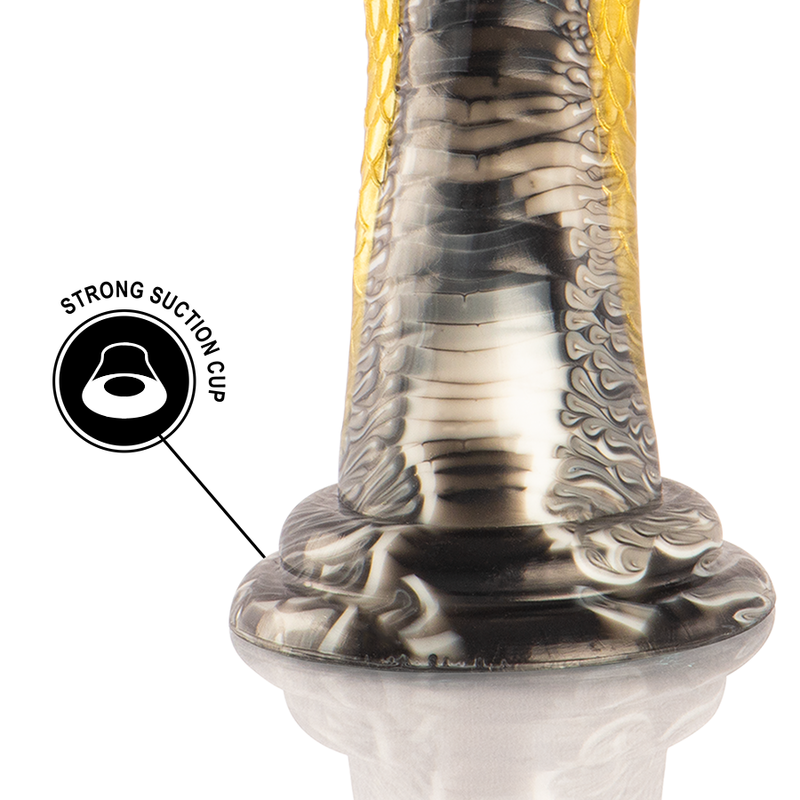 Dildo giallo a forma di cobra EPIC Drakon, dettagli realistici e texture liscia, ideale per stimolazione sensoriale