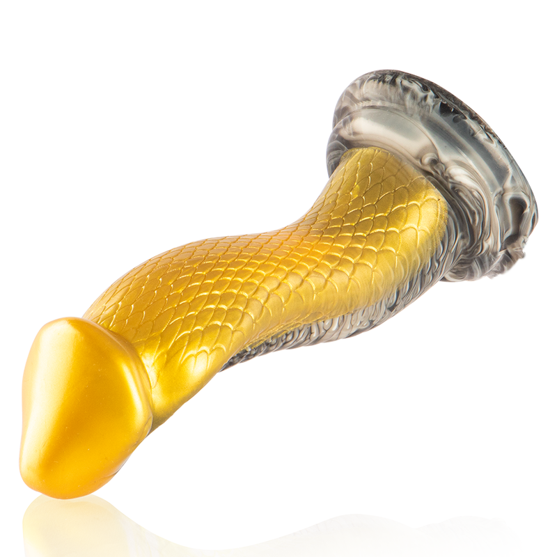 Dildo giallo EPIC Drakon, forma a cobra, con dettagli realistici e superficie liscia, ideale per piaceri intimi.