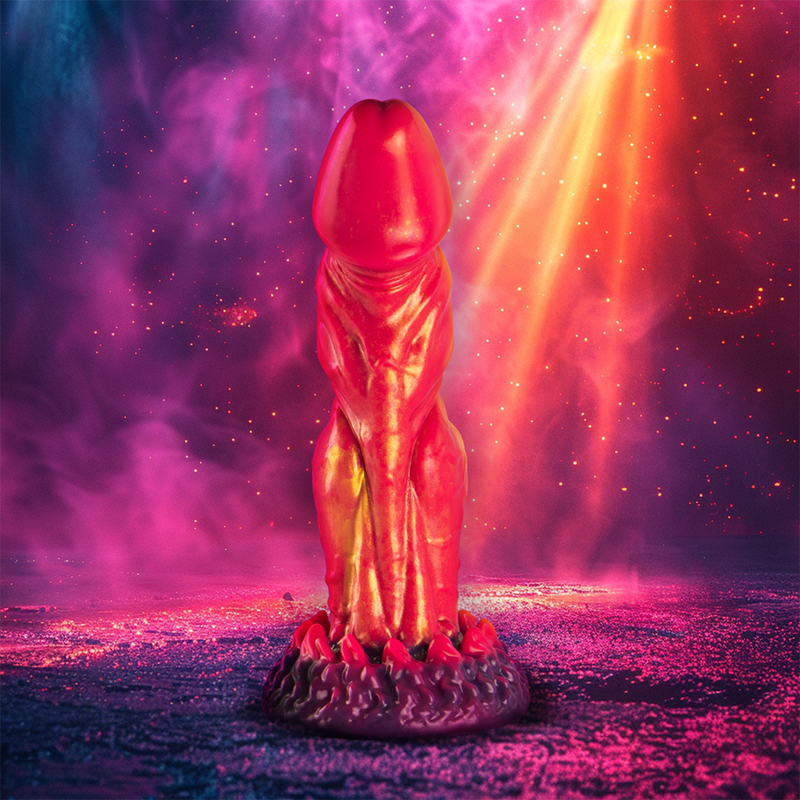 Dildo Cerberus Epic, fuoco mitologico, dettagli realistici e design elaborato, realizzato in materiali di alta qualità.