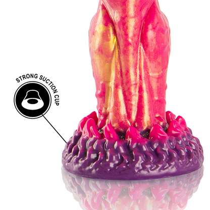 Dildo Cerberus EPIC, fuoco mitologico, dettagli realistici, materiale di alta qualità, innovativo design erotico.