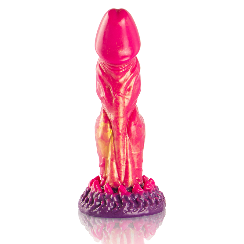 Dildo Cerberus Epic Fuoco Mitologico, design dettagliato e realistico, in silicone di alta qualità, in immagine.
