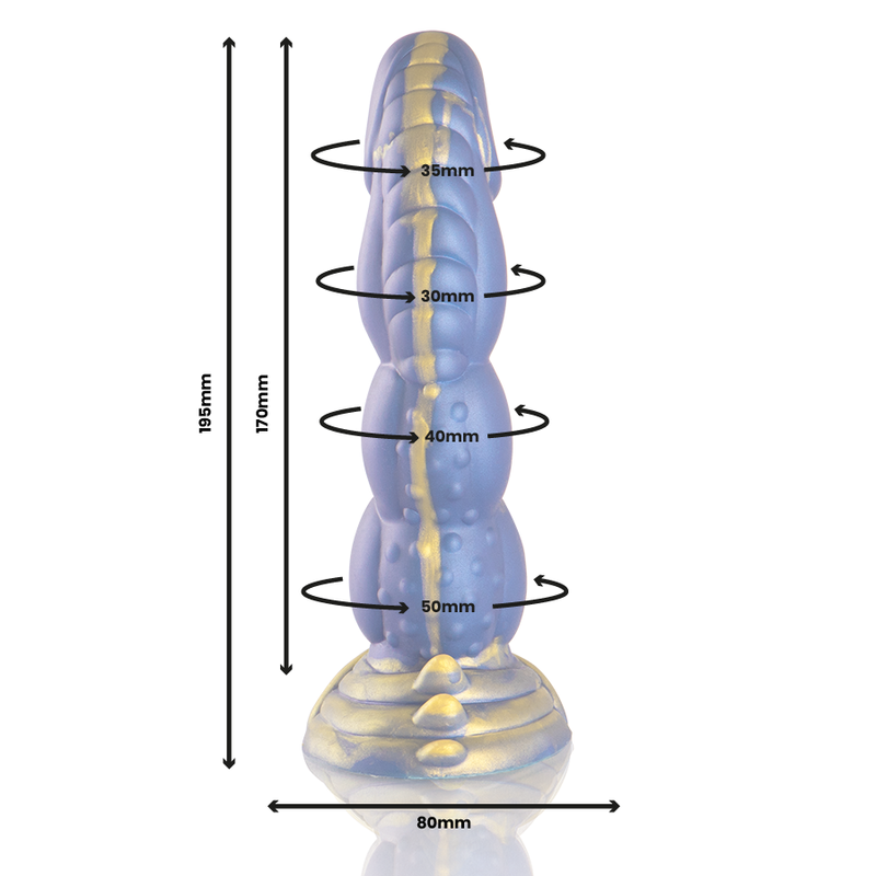 Dildo di mare EPIC L'abbraccio del Dildo di Poseidon, dettagli realistici e colorati, visuale frontale del prodotto.