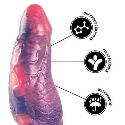Dildo Medusa EPIC Piacere Pietrificante, forma dettagliata e realistica, in silicone di alta qualità, colore trasparente.