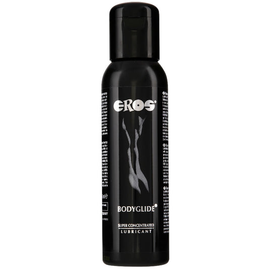 Lubrificante silicone superconcentrato EROS BODYGLIDE della linea EROS CLASSIC, bottiglia da 250 ml, con etichetta visibile