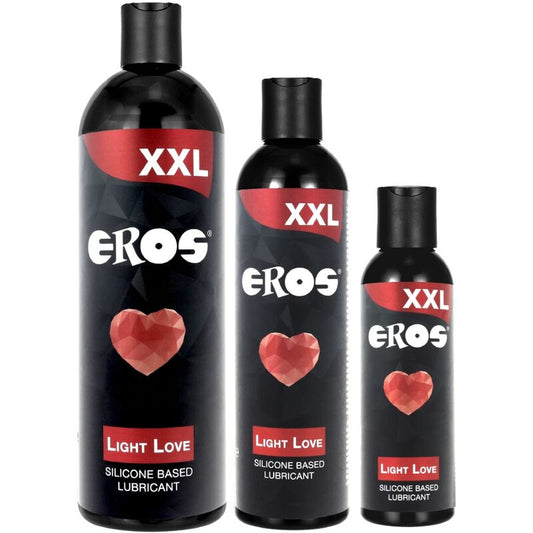 Gel lubrificante EROS XXL Light Love a base di silicone, 150 ml, con confezione con dettagli del marchio EROS CLASSIC LINE