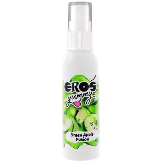Spray corpo EROS YUMMY SPRAY CORPORAL Green Apple Fusion di EROS Classic Line, flacone da 50 ml con aroma fruttato e fresco