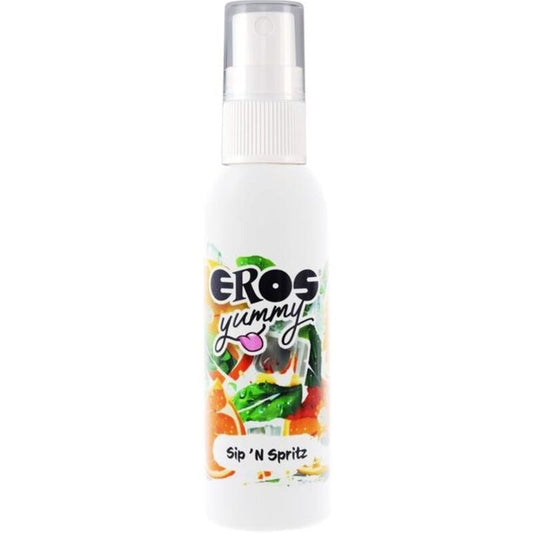 Spray corpo EROS YUMMY SPRAY CORPORAL SORSO E SPRITZ da 50 ml, con flacone elegante e design pratico.
