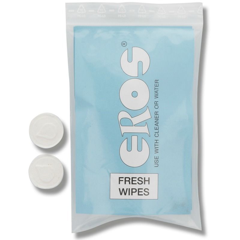 Salviette umidificate per l'igiene intima EROS, confezione con salviette Fresh Wipes per pulizia delicata e fresca.