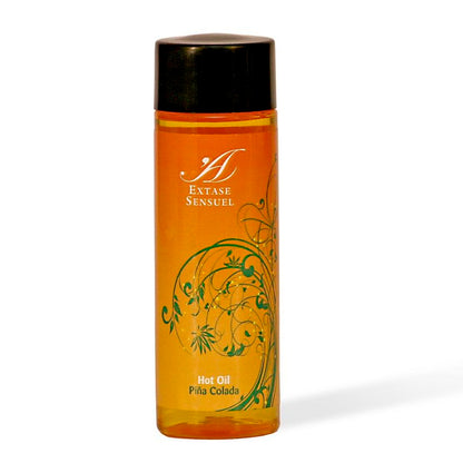 Olio calore stimolante Extase Sensual Piña Colada, bottiglia da 100 ml con etichetta colorata e design attraente