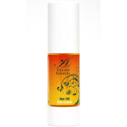 Olio calore stimolante EXTASE SENSUAL Piña Colada da 30 ml, flacone con etichetta colorata e tappo nero.