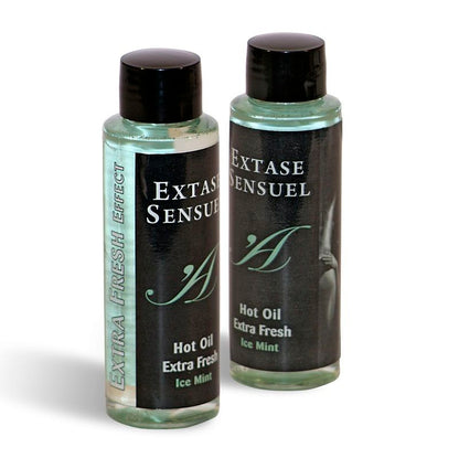 Olio da massaggio EXTASE SENSUAL con effetto ghiaccio extra fresco, bottiglia da 100 ml, per massaggi rilassanti e rinfrescanti