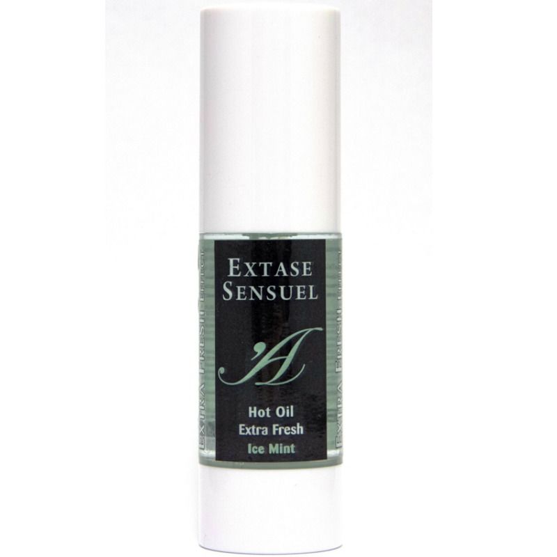 Olio da massaggio EXTASE SENSUAL con effetto ghiaccio extra fresco, bottiglia da 30 ml, ideale per massaggi sensuali e rinfrescanti