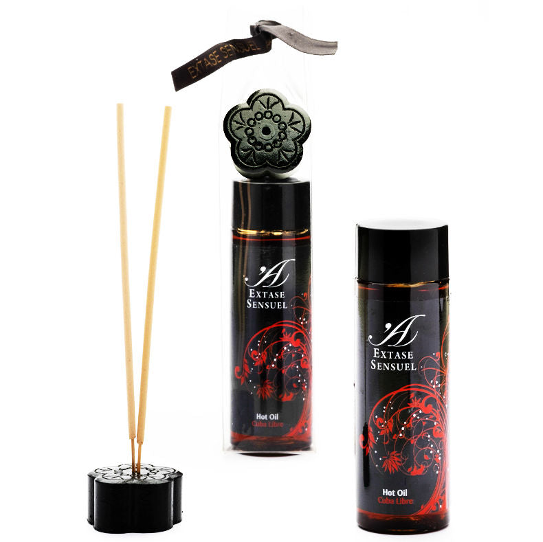 Olio stimolante EXTASE SENSUAL Cuba Libre in bottiglia da 100 ml, con etichetta colorata e design attraente.