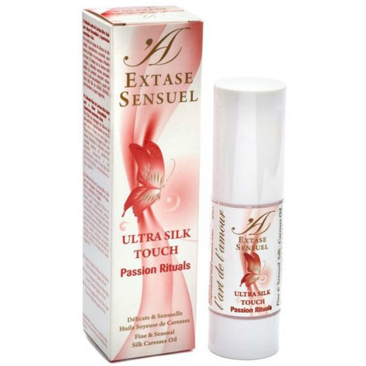 Olio da massaggio Ultra Seta Touch di EXTASE SENSUAL, ideale per rituali di passione e massaggi sensoriali.