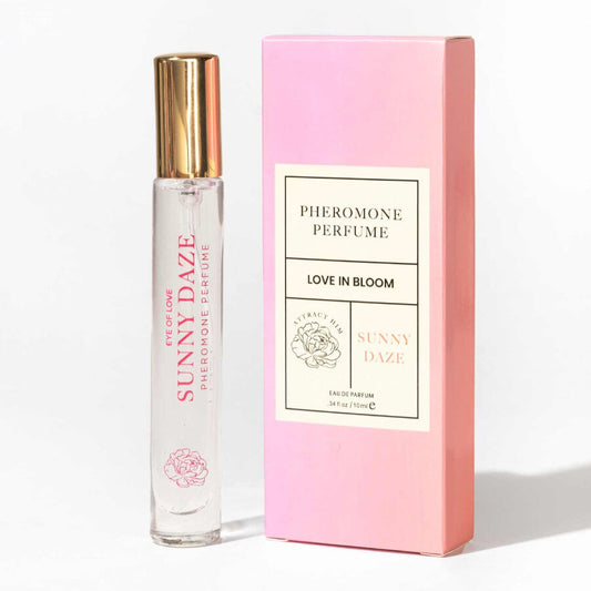 Profumo femminile Bloom di EYE OF LOVE Sativa Sunny Daze, flacone da 10 ml con bottiglia elegante e profumata.