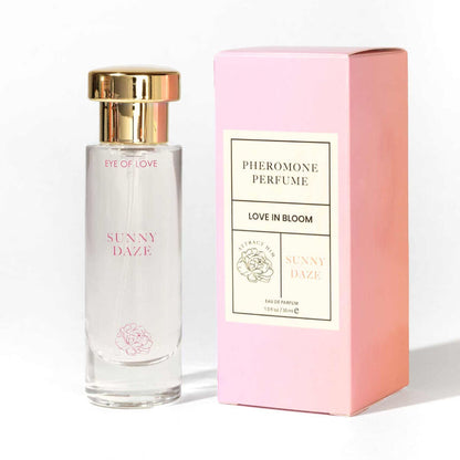 Profumo femminile Bloom Sativa Sunny Daze di Eye of Love in flacone da 30 ml, elegante e floreale.