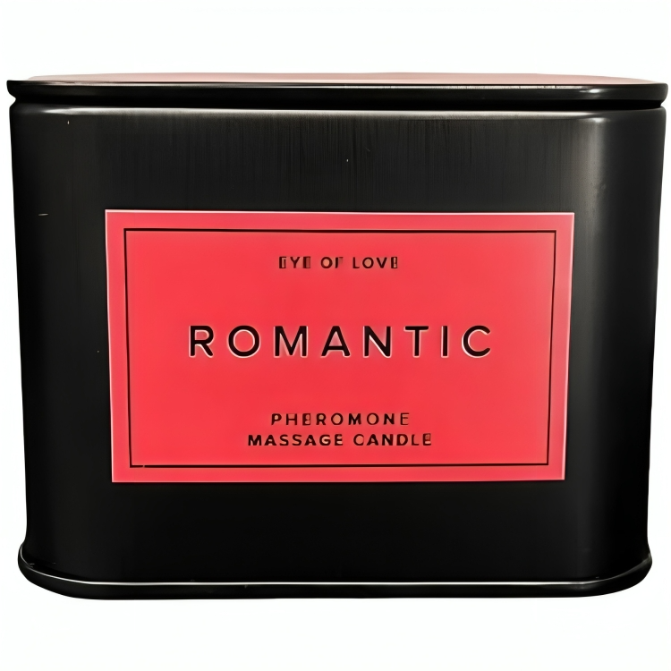 Candela da massaggio romantica EYE OF LOVE per uomo, 150 ml, con elegante contenitore in vetro e profumo seducente