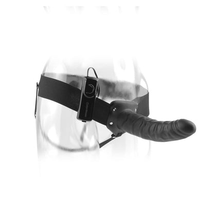 Fetish Fantasy Series strap-on nero da 19 cm con cavo vibrante, dispositivo di gioco erotico in silicone nero.