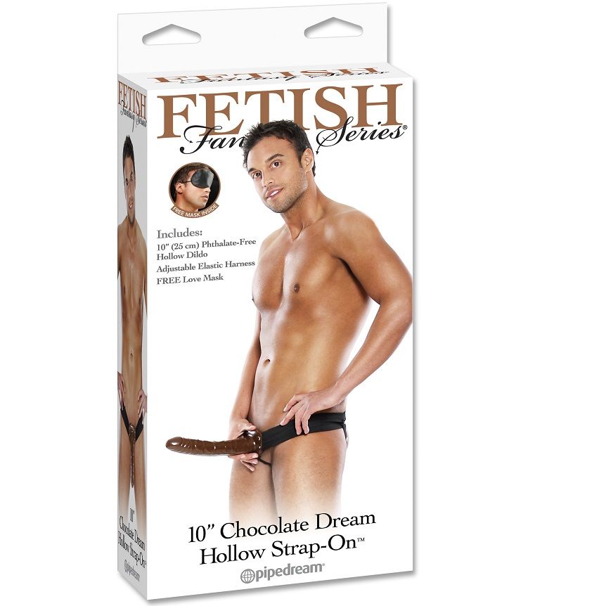 Strap-on Hollow Chocolate Dream della serie Fetish Fantasy, dotato di superficie liscia e design realistico in cioccolato.