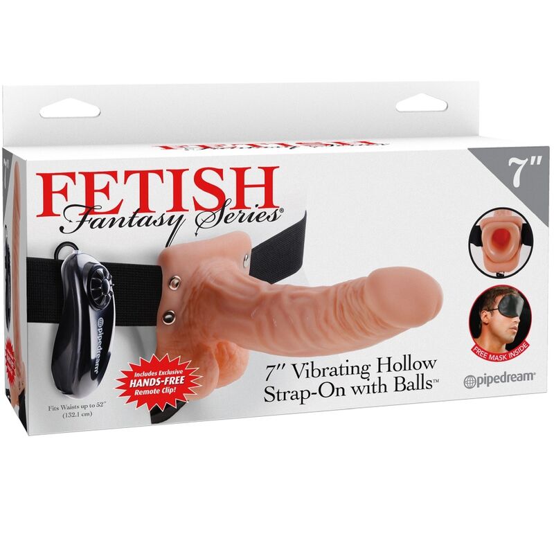 Imbragatura regolabile con telecomando, pene realistico da 17,8 cm con testicoli, prodotto della serie Fetish Fantasy Series.