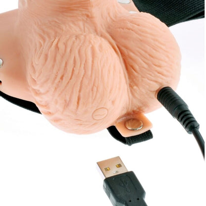 Imbragatura regolabile Fetish Fantasy Series con vibratore realistico di 15 cm, telecomando, testicoli e funzione ricaricabile.
