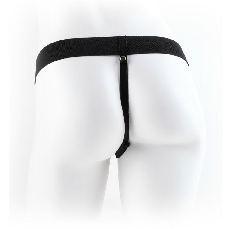 Strap-on vibrante FETISH FANTASY SERIES con sfere, 27,9 cm, colore carne, visibile in immagine.