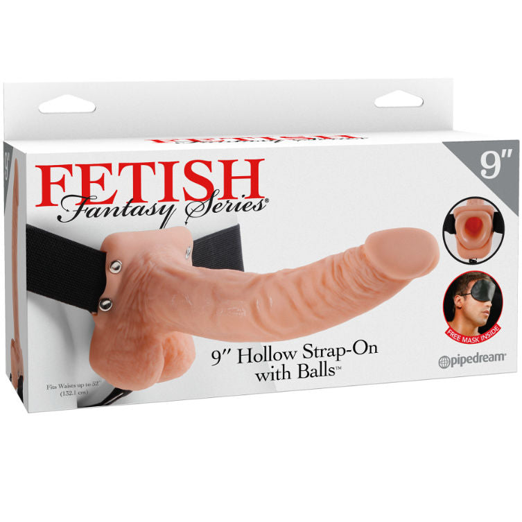 Fetish Fantasy Series - Serie 9 strap-on cavo con sfera 22,9 cm in colore carne, oggetto di gioco erotico e BDSM