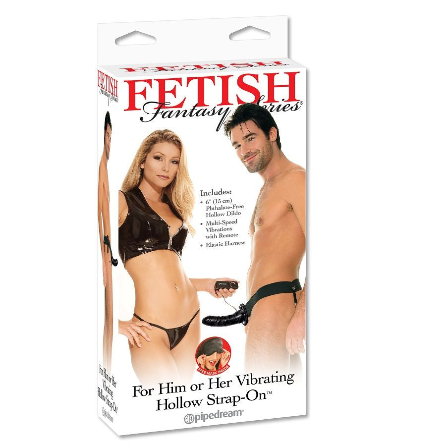 Strap-on con cavo vibrante nero della serie Fetish Fantasy, ideale per stimolazione per lei o lui.