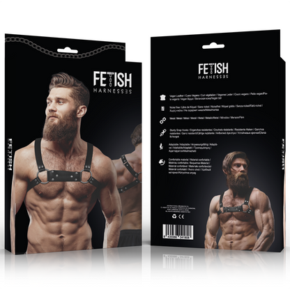 Imbracatura per il petto in ecopelle FETISH SUBMISSIVE ATTITUDE, taglia M/L, stile BDSM per uomo, design robusto e resistente