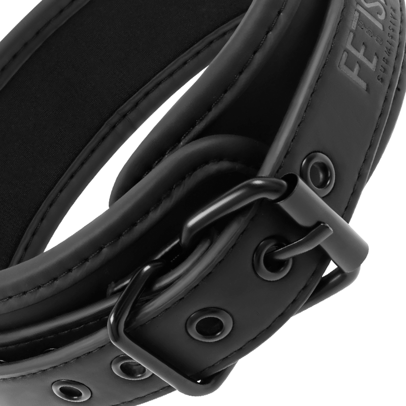 Collana a catena con fodera in neoprene FETISH SUBMISSIVE BONDAGE, accessorio di BDSM in morbido materiale nero
