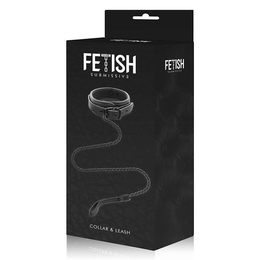 Collana a catena con fodera in neoprene della linea Fetish Submissive Bondage, resistente e comoda per giochi BDSM.