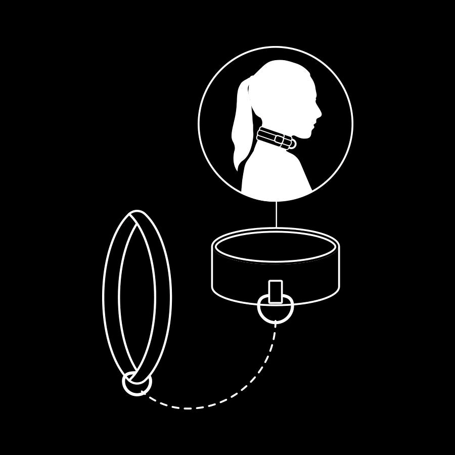Collana a catena con fodera in neoprene di FETISH SUBMISSIVE BONDAGE, accessorio di bondage e sottomissione.