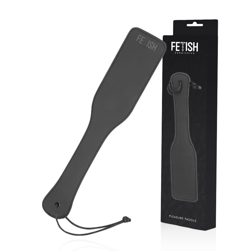 Frusta in pelle vegana FETISH SUBMISSIVE BONDAGE, strumento di bondage nero con manico, design elegante e resistente.