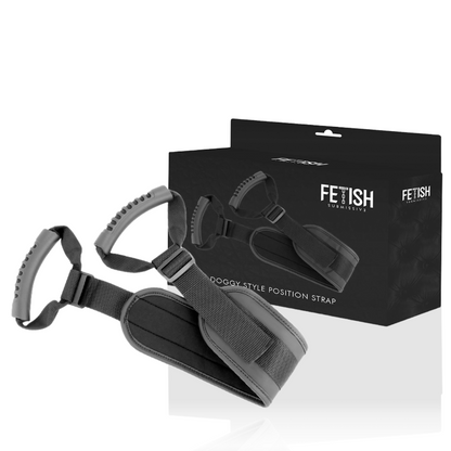 Pettorina doggy style FETISH SUBMISSIVE BONDAGE con fodera in neoprene, in stile fetish e bondage, visibile in dettaglio.