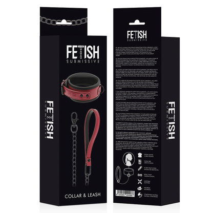Collana a catena con fodera in neoprene di FETISH SUBMISSIVE DARK ROOM, design elegante e resistente per uso BDSM.