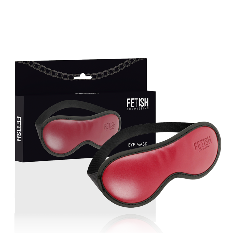 Maschera vegana in pelle con fodera in neoprene, prodotto FETISH SUBMISSIVE DARK ROOM, indossata su modello in immagine.