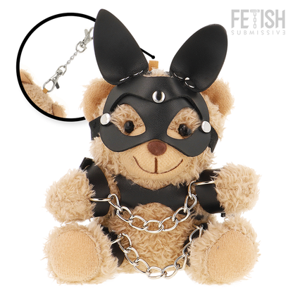 Teddy bear modello BDSM FETISH SUBMISSIVE di Rebel Toys, design fetish e submissive, dettaglio in immagine.
