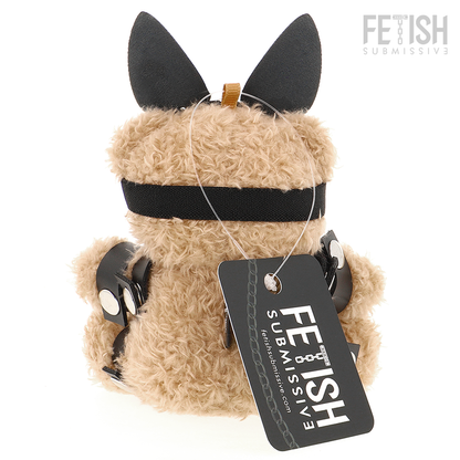 Fetish Submissive Mishka teddy bear modello BDSM FETISH SUBMISSIVE REBEL TOYS, costume in peluche con dettagli fetish.