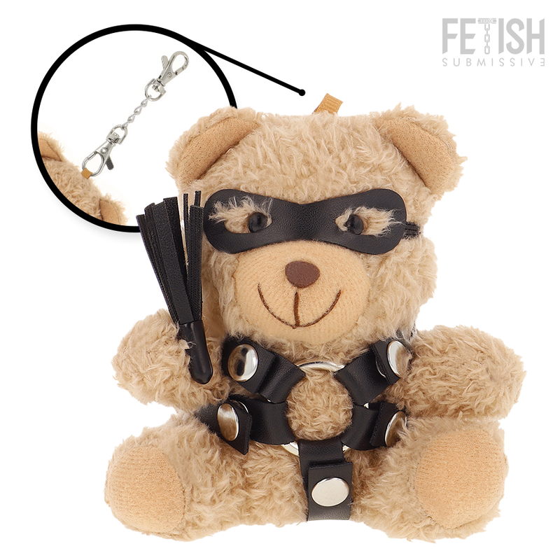Teddy bear modello BDSM Fetish Submissive di Rebel Toys, con dettagli in lattice e accessori kinky, ideale per giochi BDSM.